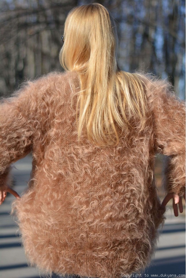 Brushed Mohair V-neck Cardigan